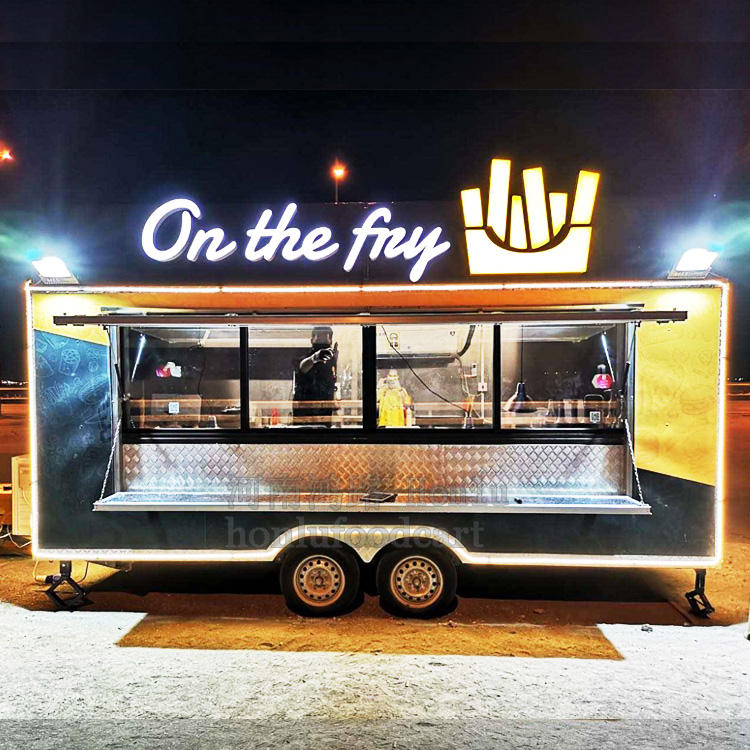 হিমায়িত খাদ্য বিক্রির জন্য রান্নাঘরের সরঞ্জাম সহ মোবাইল ফুড ট্রেলার